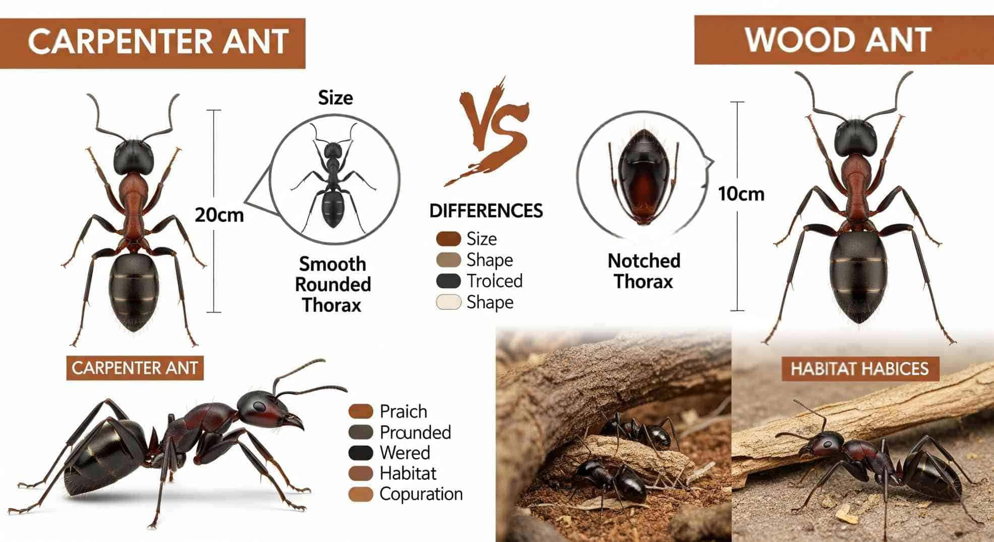 Carpenter vs Wood Ants comparison